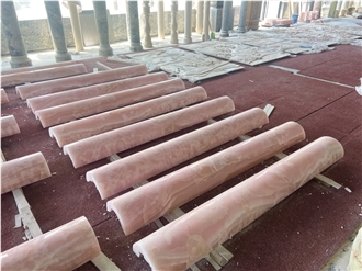 Pink Onyx Curved Column Panels