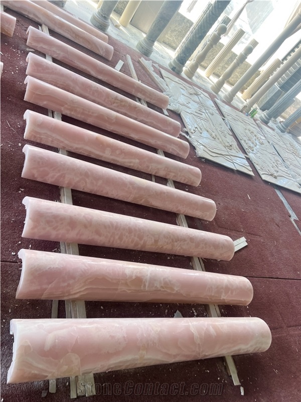Pink Onyx Curved Column Panels