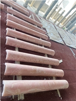 Pink Onyx Curved Column Panels