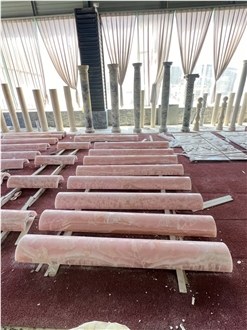 Pink Onyx Curved Column Panels
