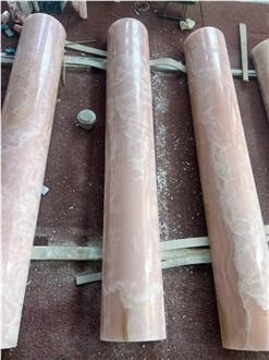 Pink Onyx Curved Column Panels