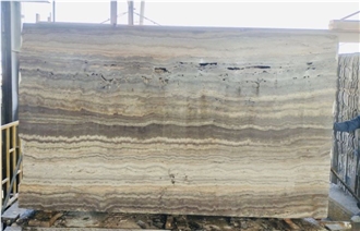 Silver Grey Travertine Honed Slabs For Flooring Wall Decor