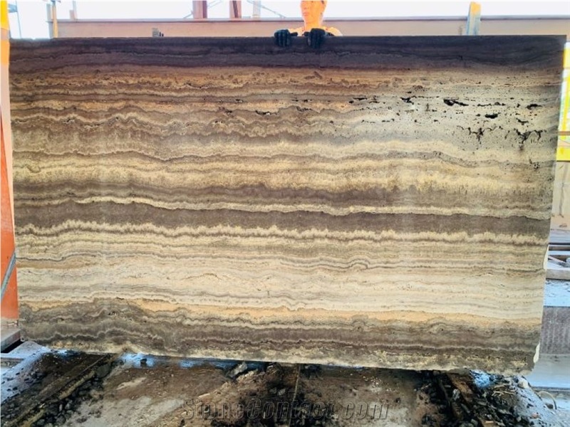 Silver Grey Travertine Honed Slabs For Flooring Wall Decor