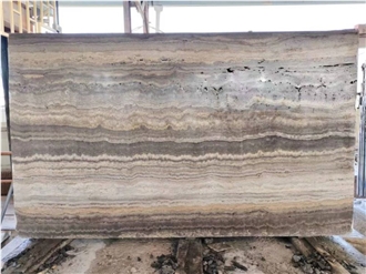Silver Grey Travertine Honed Slabs For Flooring Wall Decor