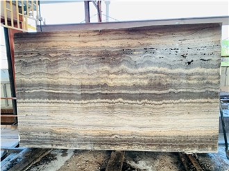 Silver Grey Travertine Honed Slabs For Flooring Wall Decor