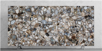 Black Agate Semiprecious Stone Slabs
