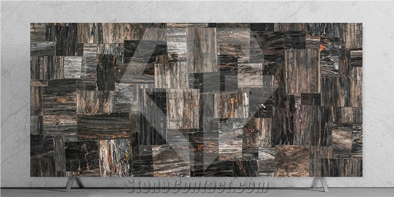 Black Petrified Wood Gemstone Slabs