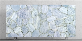 Blue Calcite Semiprecious Stone Slabs