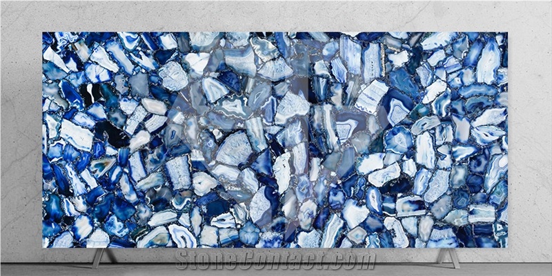 Indian Blue Agate Semiprecious Stone Slabs
