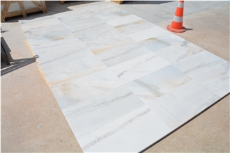 Afyon White Billur Gold Marble  Tiles
