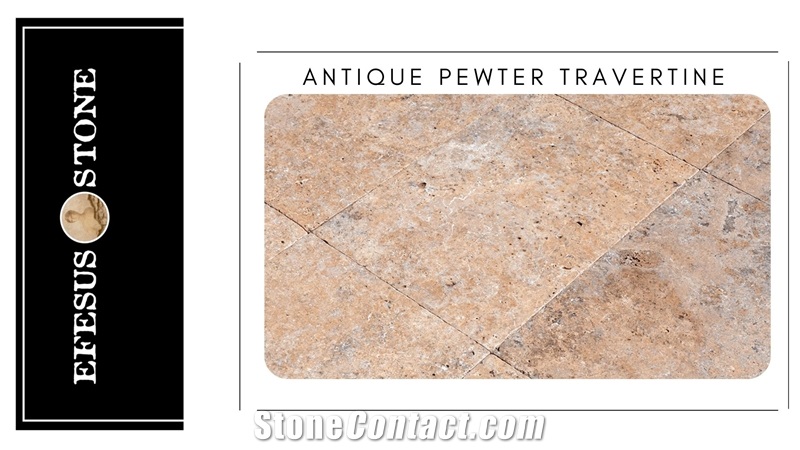 Antique Pewter Travertine Tile Slabs