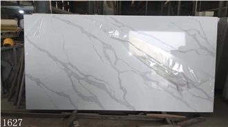 Calacatta White Quartz Vein Slab In China Stone Market