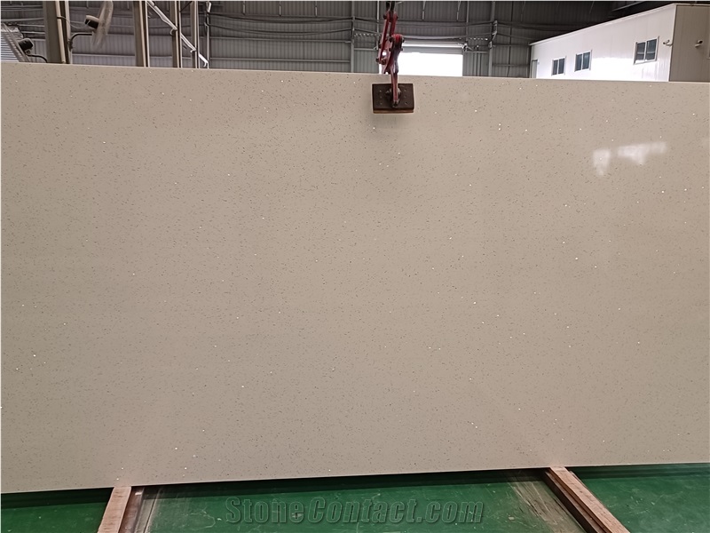 1001 Sparkle White Artificial Stone Quartz Slab Quartz Tiles