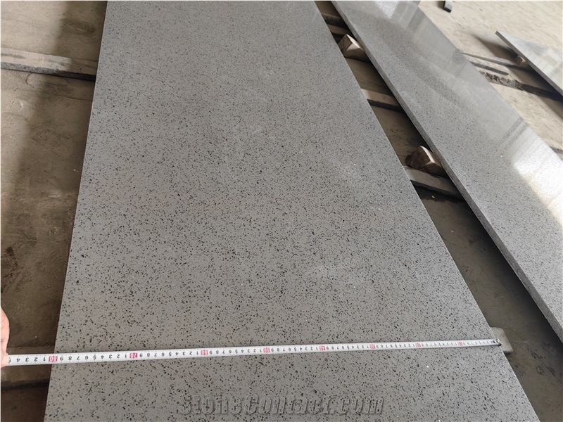 1002 Sparkle Grey Artificial Stone Quartz Slab Quartz Tiles