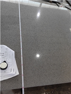 1002 Sparkle Grey Artificial Stone Quartz Slab Quartz Tiles