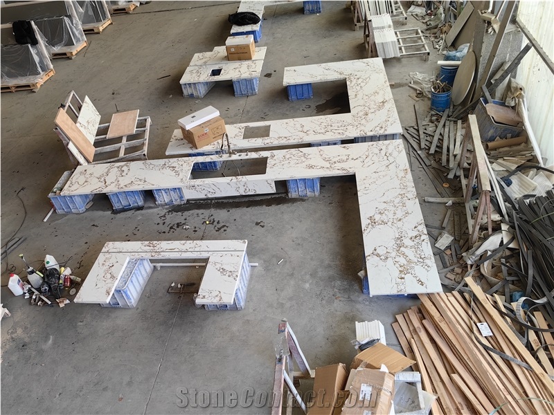 5050 Calcatta Borghini Quartz Artificial Stone Countertop