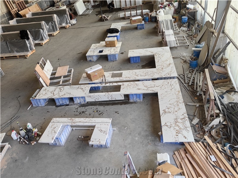 5050 Calcatta Borghini Quartz Artificial Stone Countertop
