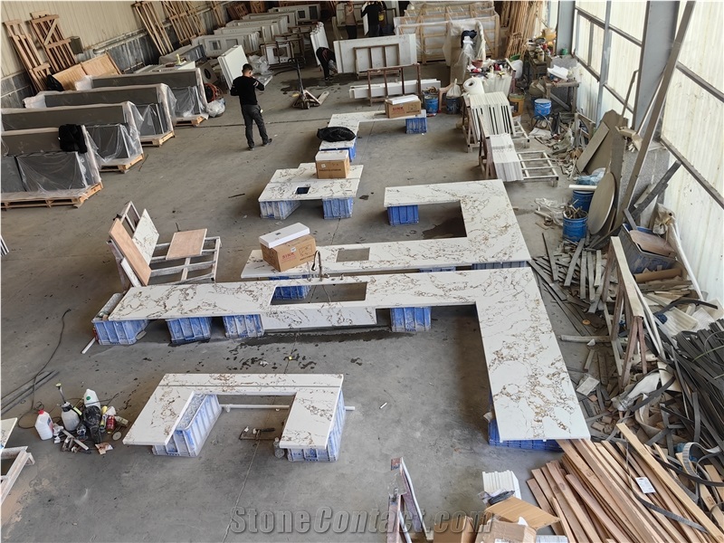 5050 Calcatta Borghini Quartz Artificial Stone Countertop