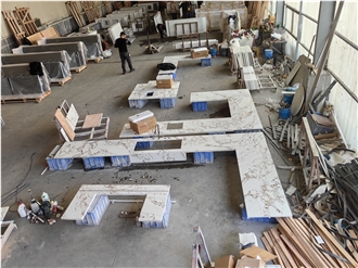 5050 Calcatta Borghini Quartz Artificial Stone Countertop