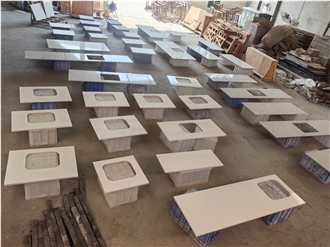 6131 White Concrete  Series Artificial Stone Countertop