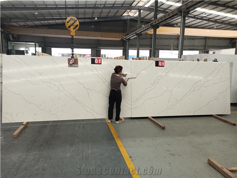 Quartz 5015 Venatino Statuario  Artificial Stone Slabs