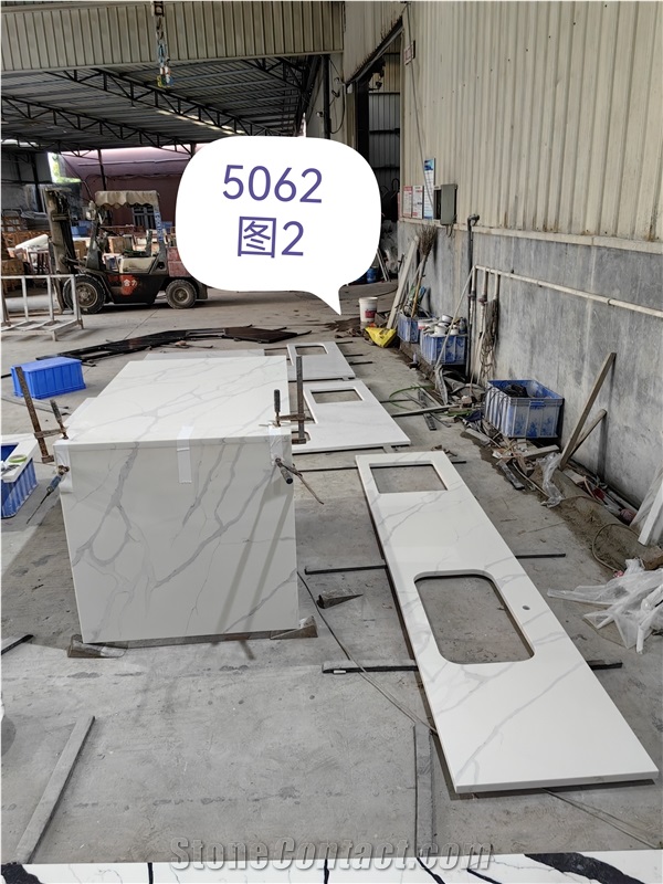 Quartz White 5062 Victoria Artificial Stone Countertop
