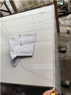 White Quartz 5061 Wave Artificial Stone Countertop