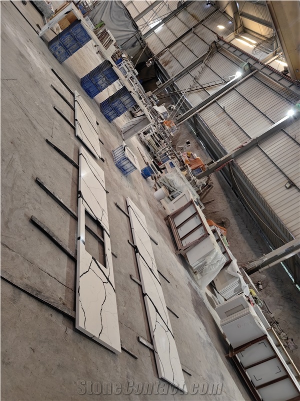 White Quartz 5070 San Louis Artificial Stone Countertop