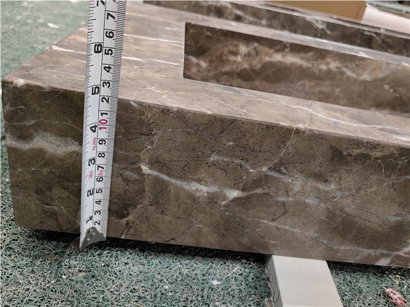 GOLDTOP Turkey Grey Marble Bath Countertop For  Bath Top