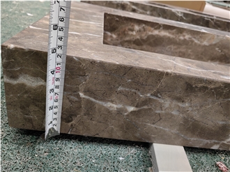 GOLDTOP Turkey Grey Marble Bath Countertop For  Bath Top