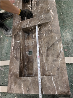 GOLDTOP Turkey Grey Marble Bath Countertop For  Bath Top