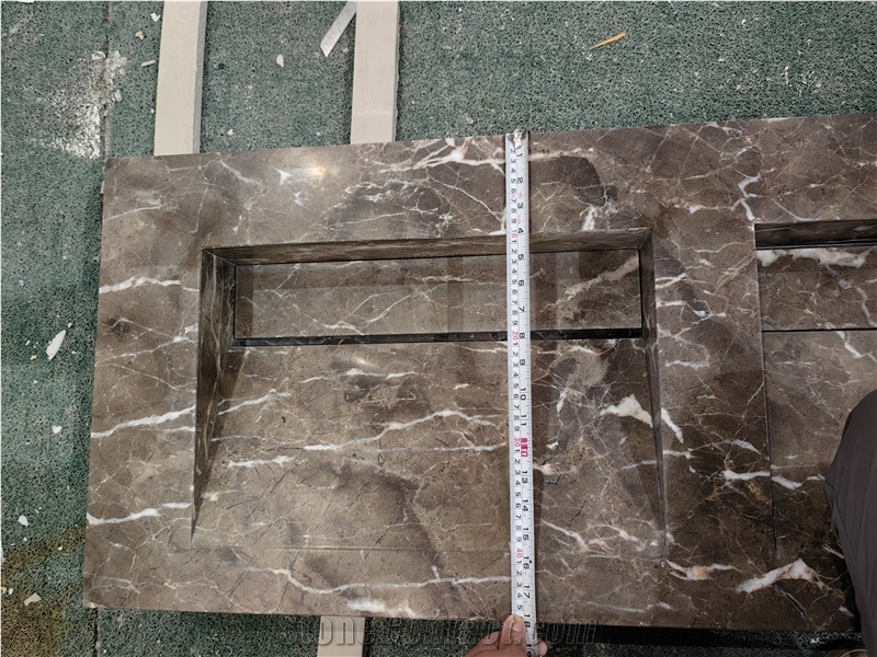 GOLDTOP Turkey Grey Marble Bath Countertop For  Bath Top
