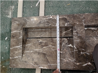 GOLDTOP Turkey Grey Marble Bath Countertop For  Bath Top