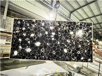 Agate Black Semiprecious Stone Slabs