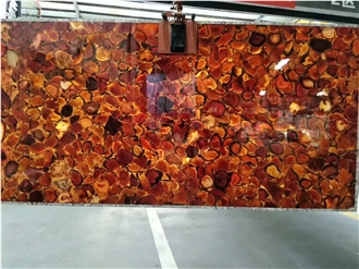 Agate Red Natural Semiprecious Stone Slabs