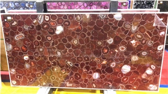 Agate Red Natural Semiprecious Stone Slabs