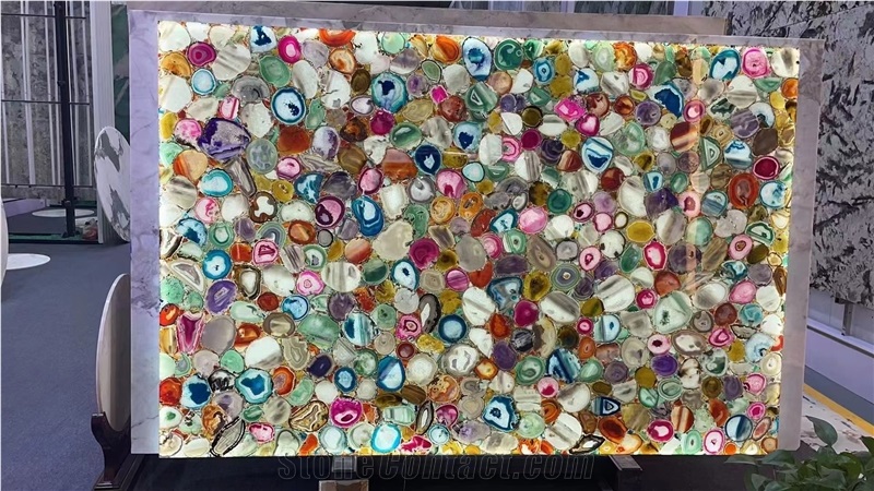 Colorful Agate Semi Precious Stone Wall Panels