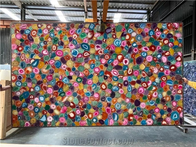 Colorful Agate Semi Precious Stone Wall Panels