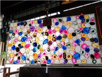 Colorful Agate Semi Precious Stone Wall Panels