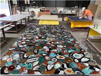 Colorful Agate Semi Precious Stone Wall Panels