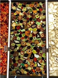 Colorful Agate Semi Precious Stone Wall Panels