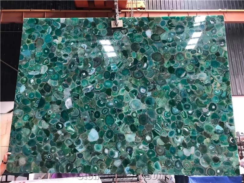 Green Agate Semiprecious Stone Slabs