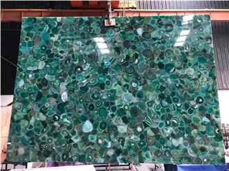 Green Agate Semiprecious Stone Slabs