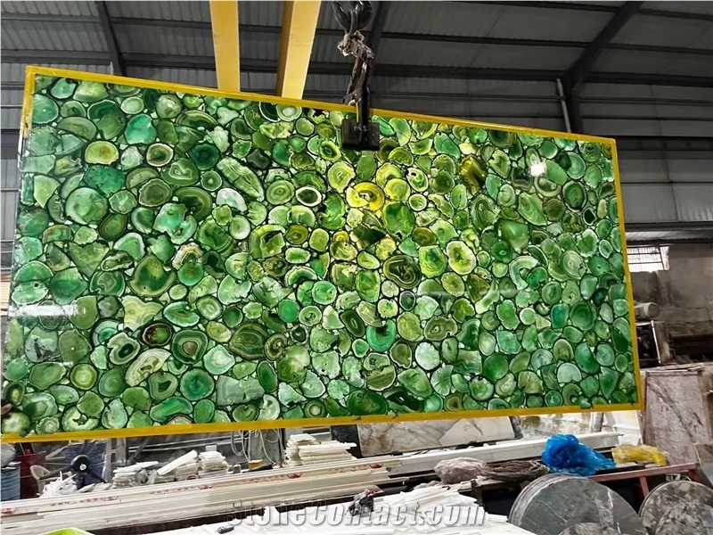 Green Agate Semiprecious Stone Slabs