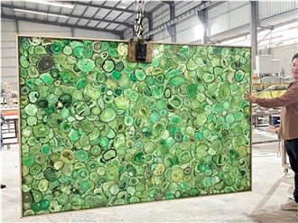 Green Agate Semiprecious Stone Slabs