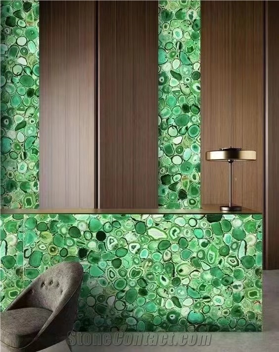 Green Agate Semiprecious Stone Slabs