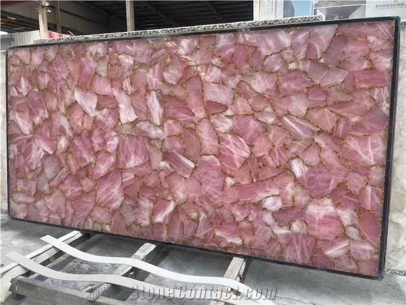 Jasper Red Quartz Semiprecious Stone Panels