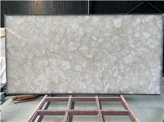 White Quartz Natural Gemstone Semiprecious Stone Slabs