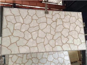 White Quartz Natural Gemstone Slabs