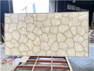 White Quartz Natural Gemstone Slabs